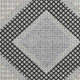 8' Gray And Charcoal Geometric Washable Round Rug With UV Protection