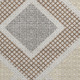 8' Pewter And Copper Geometric Washable Round Rug With UV Protection