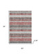 3' X 5' Burgundy And Gray Striped Washable Area Rug With UV Protection
