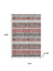 9' X 12' Burgundy And Gray Striped Washable Area Rug With UV Protection