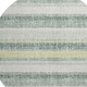 8' Pale Aqua And Beige Striped Washable Round Rug With UV Protection