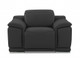 48" Dark Slate Gray And White Italian Leather Arm Chair