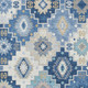8' X 10' Blue And Beige Geometric Washable Area Rug With UV Protection