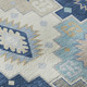 10' X 14' Blue And Beige Geometric Washable Area Rug With UV Protection