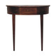 32" Chestnut Solid Wood Half Moon Two Leg Leaning Wall Mount Console Table With Drawer