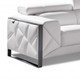 Two Piece Indoor White Italian Leather Five Person Seating Set