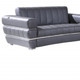 Three Piece Indoor Dark Gray Italian Leather Six Person Seating Set