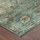 3' X 5' Blue And Teal Blue Abstract Washable Indoor Outdoor Area Rug