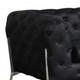 Two Piece Indoor Black Italian Leather Five Person Seating Set
