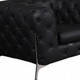 Three Piece Indoor Black Italian Leather Six Person Seating Set