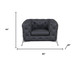 Three Piece Indoor Dark Gray Italian Leather Six Person Seating Set