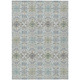 3' X 5' Ivory And Blue Oriental Washable Indoor Outdoor Area Rug