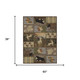 3' X 5' Chocolate And Black Bear Washable Indoor Outdoor Area Rug