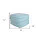 18" Blue Cotton Striped Pouf Ottoman