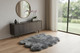 5' X 6' Black Wool Sheepskin Handmade Area Rug