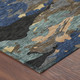 8' Black And Charcoal Round Abstract Washable Indoor Outdoor Area Rug
