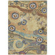 5' X 8' Gold And Wheat Floral Washable Indoor Outdoor Area Rug
