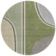 8' Olive Green And Fern Green Round Geometric Washable Indoor Outdoor Area Rug