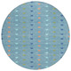 8' Teal Blue And Peach Round Geometric Washable Indoor Outdoor Area Rug