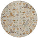8' Beige And Copper Round Cactus Washable Indoor Outdoor Area Rug