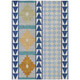 10' X 14' Navy Blue And Sky Blue Southwestern Washable Indoor Outdoor Area Rug