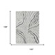 9' X 12' Gray And Ivory Zebra Print Washable Indoor Outdoor Area Rug