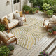 9' X 12' Walnut And Gold Zebra Print Washable Indoor Outdoor Area Rug