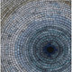 3' X 5' Denim Blue And Blue Geometric Washable Indoor Outdoor Area Rug