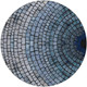 8' Denim Blue And Blue Round Geometric Washable Indoor Outdoor Area Rug