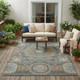 5' X 8' Chocolate And Beige Oriental Washable Indoor Outdoor Area Rug