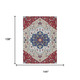 9' X 12' Red And Ivory Floral Medallion Washable Indoor Outdoor Area Rug