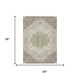 3' X 5' Taupe And Beige Floral Medallion Washable Indoor Outdoor Area Rug
