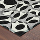 5' X 8' Black And Gray Abstract Washable Indoor Outdoor Area Rug