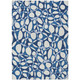 3' X 5' Blue And Navy Blue Abstract Washable Indoor Outdoor Area Rug