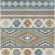 3' X 5' Teal Blue And Ivory Southwestern Washable Indoor Outdoor Area Rug
