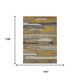9' X 12' Brown And Charcoal Abstract Washable Indoor Outdoor Area Rug