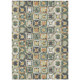 9' X 12' Green And Copper Patchwork Washable Indoor Outdoor Area Rug