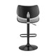 24" Gray And Black Faux Leather And Iron Swivel Low Back Adjustable Height Bar Chair