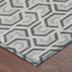 10' X 14' Silver And Graphite Geometric Washable Indoor Outdoor Area Rug