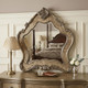 48" Oak Abstract Wood Framed Mounted Dresser Mirror