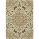 8' X 10' Gold And Copper Floral Medallion Washable Indoor Outdoor Area Rug