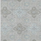 9' X 12' Silver And Brown Damask Washable Indoor Outdoor Area Rug