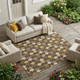 8' X 10' Chocolate And Brown Geometric Washable Indoor Outdoor Area Rug