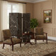 72" Gray Canvas Folding Three Panel Screen Room Divider
