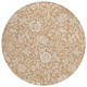 8' Copper And Ivory Round Floral Washable Indoor Outdoor Area Rug