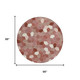 8' Burgundy And Ivory Round Geometric Washable Indoor Outdoor Area Rug