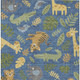 3' X 5' Blue And Beige Abstract Washable Indoor Outdoor Area Rug