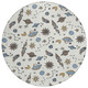8' Ivory And Gold Round Animal Print Washable Indoor Outdoor Area Rug