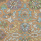 9' X 12' Copper And Blue Floral Washable Indoor Outdoor Area Rug