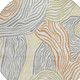8' Linen And Green Round Ikat Washable Indoor Outdoor Area Rug
